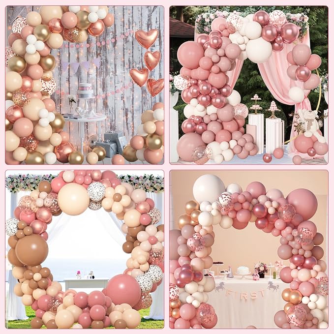 Amandir 153pcs Dusty Pink Balloon Garland Arch Kit Different Sizes | 18 12 10 5 - Image 6