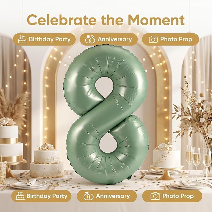 YPSelected 32 Inch Large Foil Helium Number Balloon Birthday Wedding Party 0-9 - Image 6