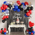 Red Black Silver Blue Balloons Arch Kit by MEBAY