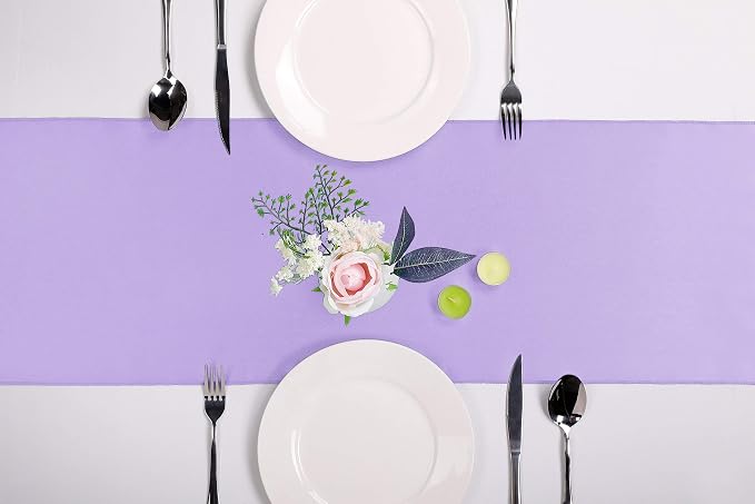10-Pack Satin Table Runner Lavender 12 x 108 inches Long, Table Runners - Image 2