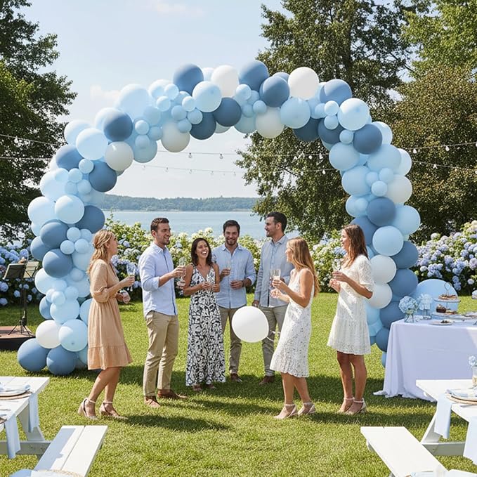 RUBFAC Dusty Blue Balloons 129pcs Different Sizes Pack of 18 12 10 5 Inch | - Image 7