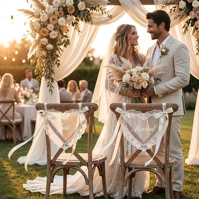 Just Married Wedding Chair Signs - Image 9