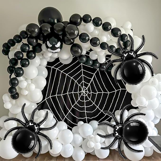 33inch Spider Foil Balloons Halloween Balloons Spider Party Decorations | Black - Image 4