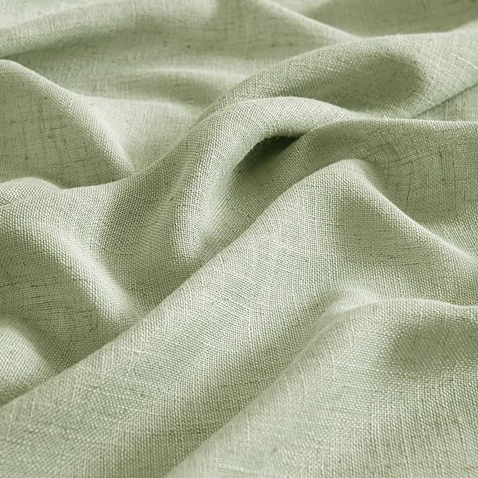 MIULEE Sage Green Linen Curtains 52x108 Inches Long - Image 4