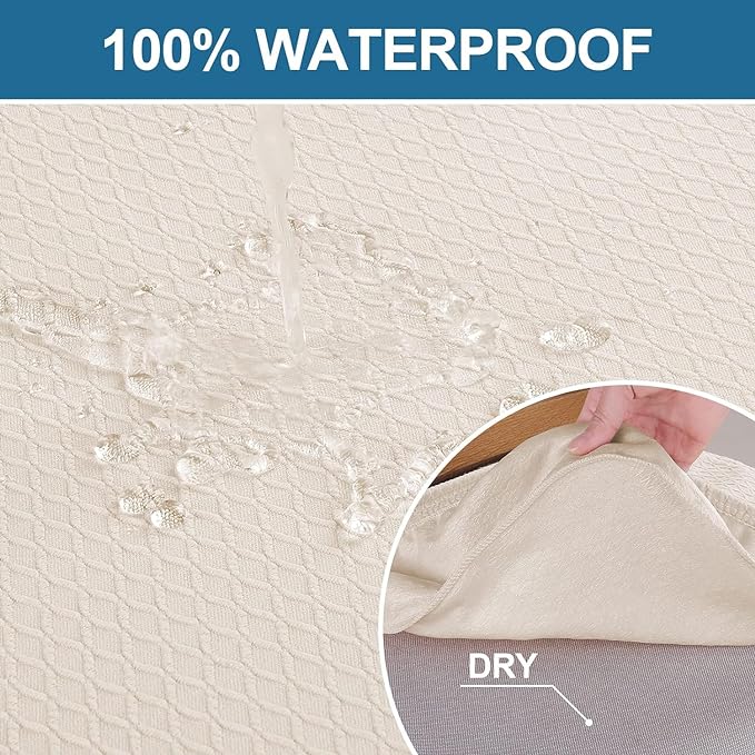 Smiry Waterproof Seat Covers for Dining Room Chairs, No Rear Covers | Stretch - Image 3