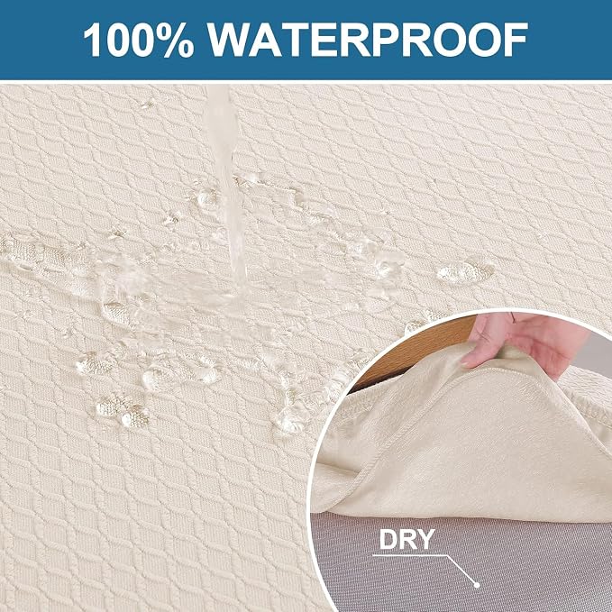 Smiry Waterproof Seat Covers for Dining Room Chairs, No Rear Covers | Stretch - Image 3