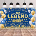 Blue Gold The Legend Has Retired Banner Backdrop Photography Background Hanging by SMENGGIL