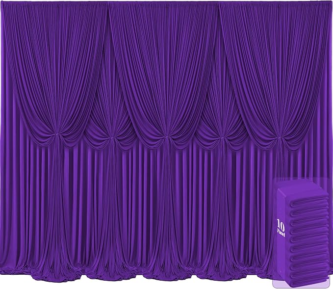 10 Panels Purple Backdrop Curtains by Tao-GePartyDecorations