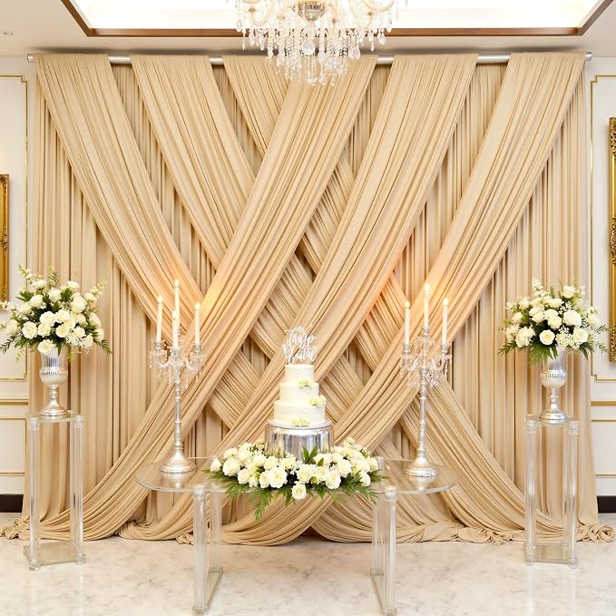 20ft×12ft Champagne Backdrop Curtain - Image 2
