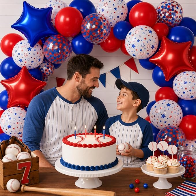 Red White Blue Balloons for Patriotic Decor | 12 Inch Red White Blue Confetti - Image 8