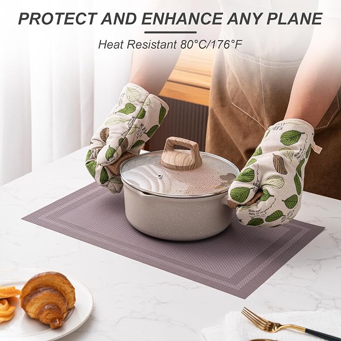 Placemats Set of 6 Washable Indoor | Outdoor Vinyl Place Mats - Image 4