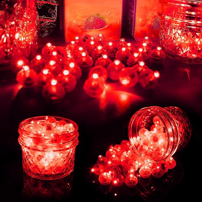 50pcs Red LED Balloon Lights, Mini Led Lights Small Round LED Ball Lamp - Image 2