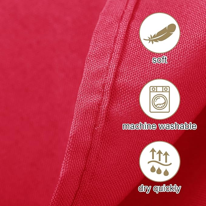 Ascoza 2pack 90x132 Inch Red Rectangular Tablecloth 8 Feet Table Cloth in Polyester Fabric for Wedding/Banquet/Restaurant/Parties