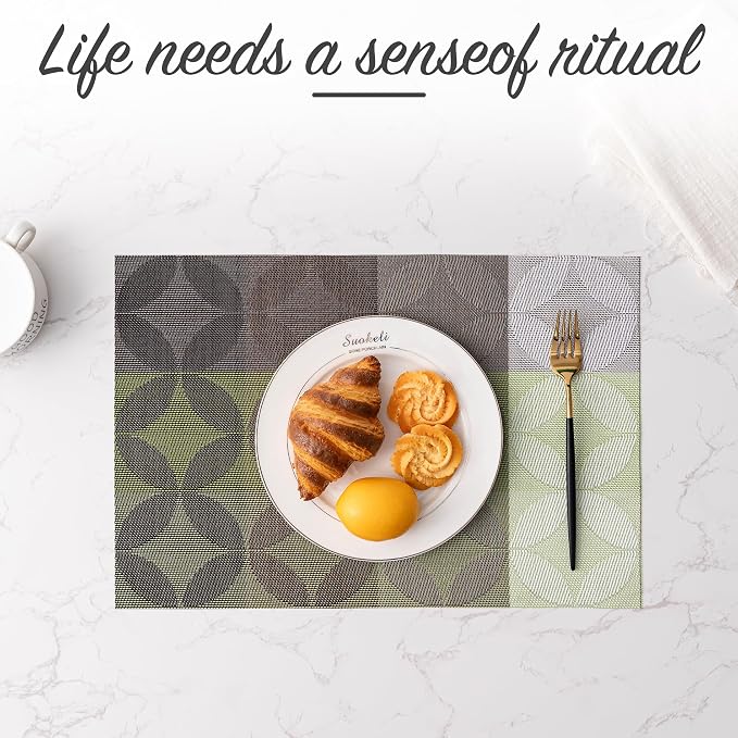 Placemats Set of 4 Washable Indoor | Outdoor Vinyl Place Mats - Image 5