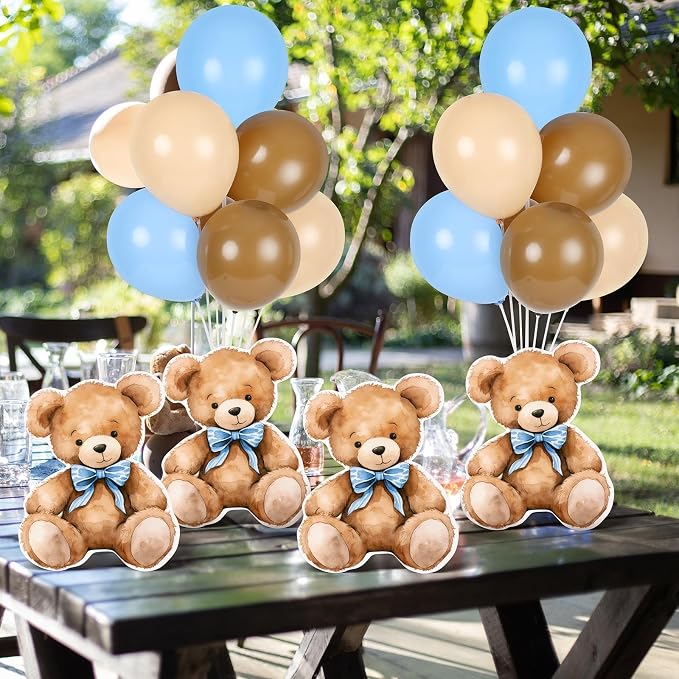 6 Sets Balloon Stand Kit for Table Blue Bear Baby Shower Tables Centerpieces - Image 5