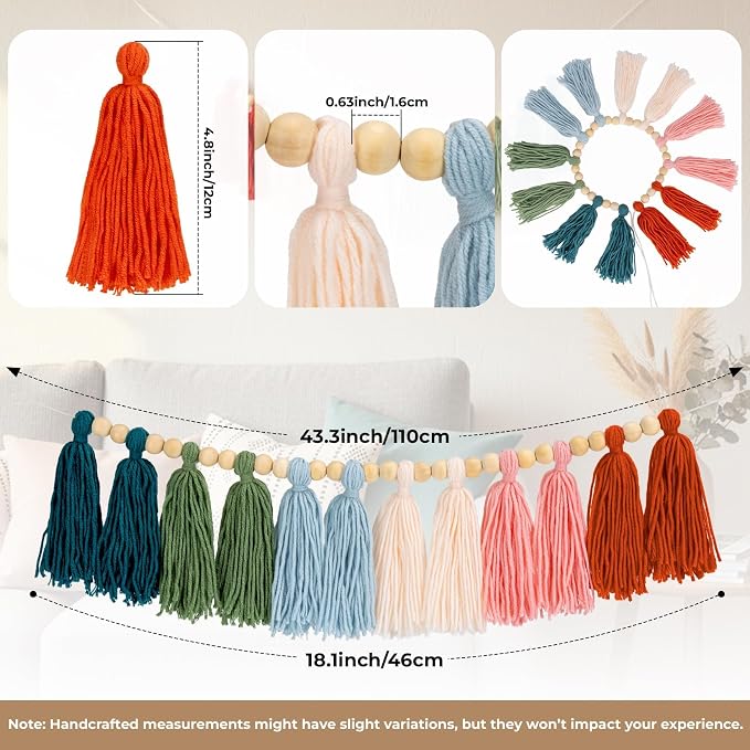 RAINFLOW Tassel Garland with Wood Beads - Image 8