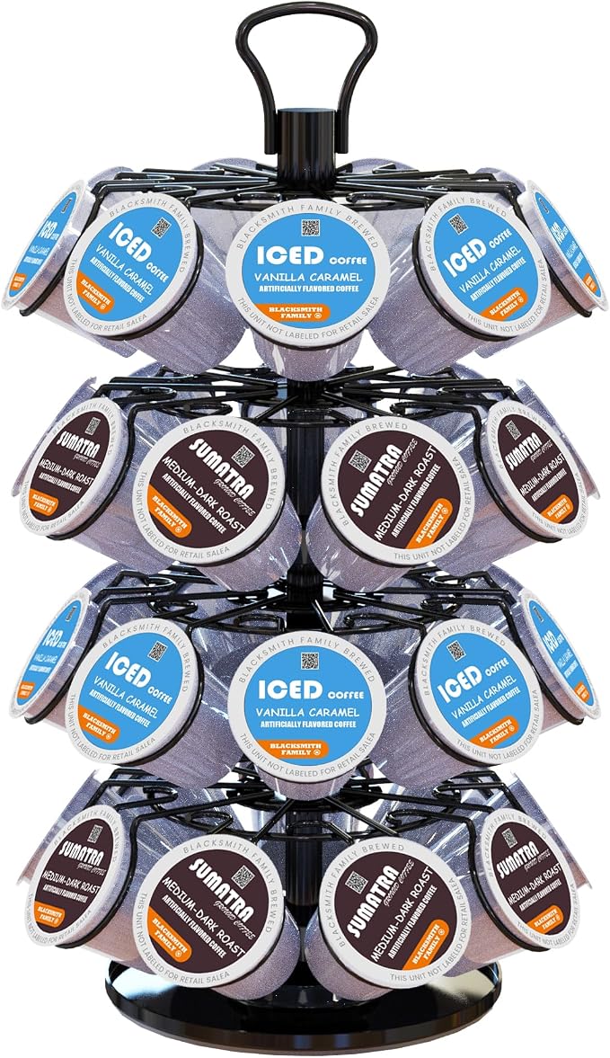 K Cup Holder, 4-Tier Coffee Pod Holder Storage Organizer Stand, Holds 36 Pods | by BLACKSMITHFAMILY