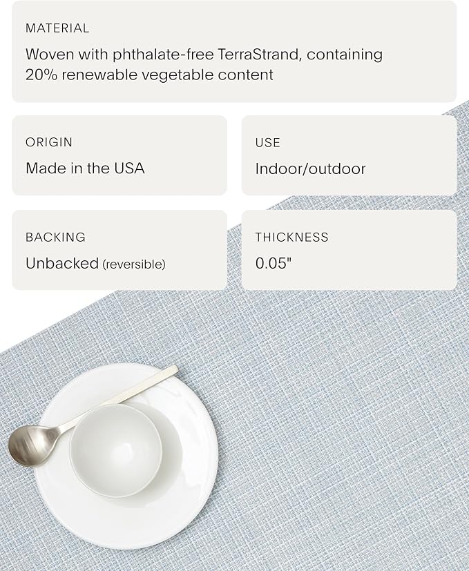 Chilewich Mini Basketweave Placemats, Woven Rectangle Placemats Set of 4 | Easy - Image 4
