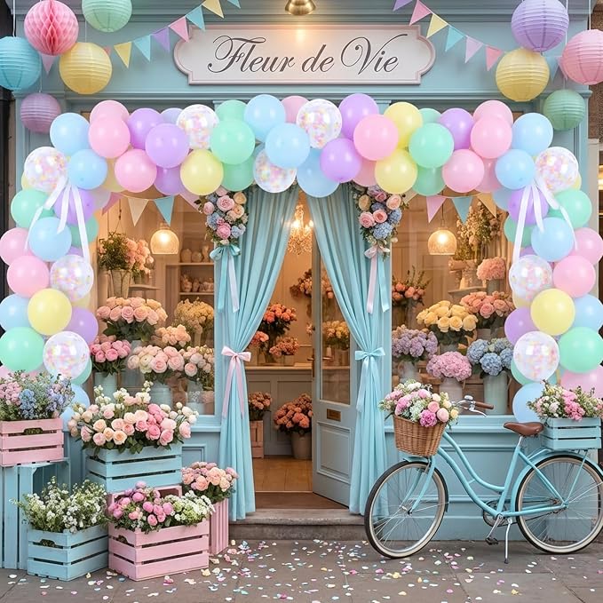 RUBFAC Pastel Balloons Garland Arch Kit, Easter Party Balloon - Image 6
