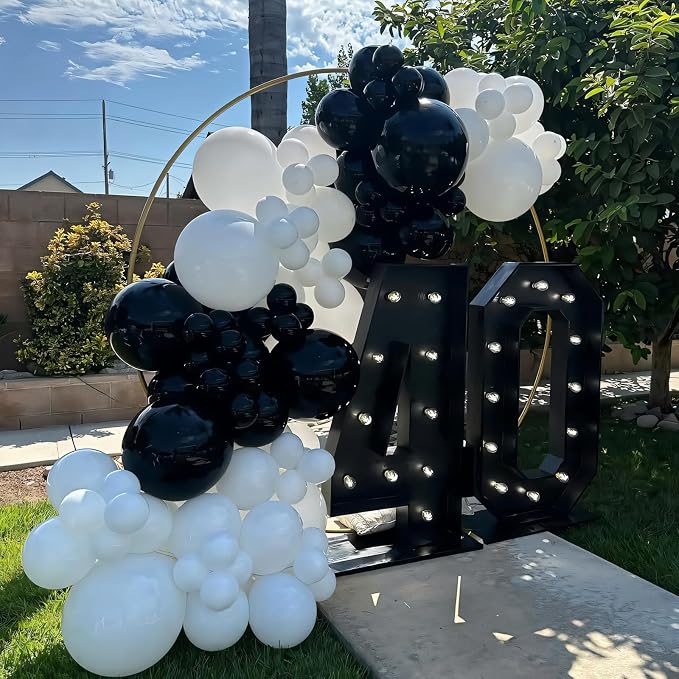 Black Balloons Different Sizes 135pcs 18 12 10 5 Inch Black Balloon Arch Kit - Image 5