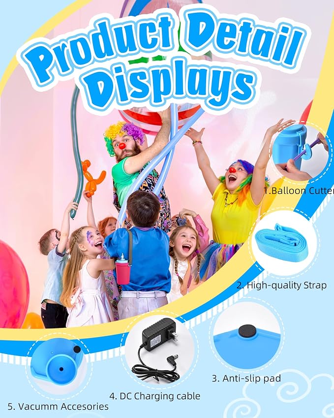 Portable Balloon Pump Electric, Rechargeable Cordless Balloon Pump Inflator - Image 7