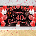 40th Anniversary Decorations Red Black Happy Banner Ruby Wedding by RUMIA-YourEverydayLuxury
