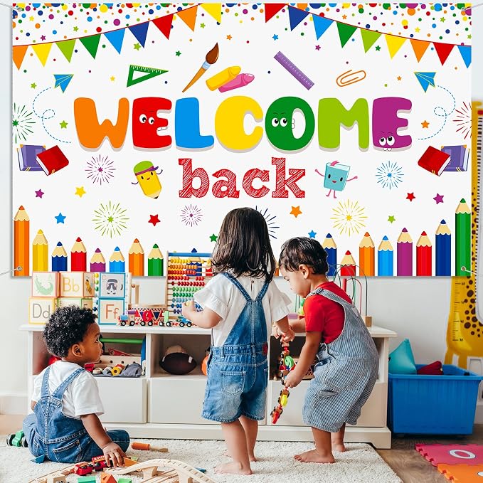 Tatuo Welcome Back to School Banner First Day of School Backdrop Banner Large - Image 5