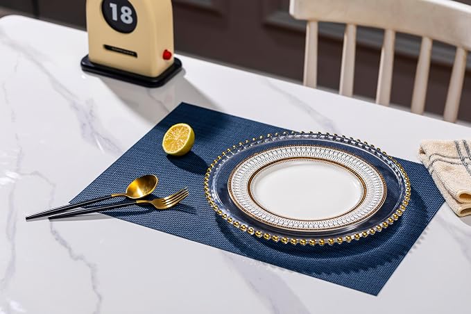 LEXMORE Placemats Set of 8 Vinyl/Plastic Woven Place Mats - Image 7