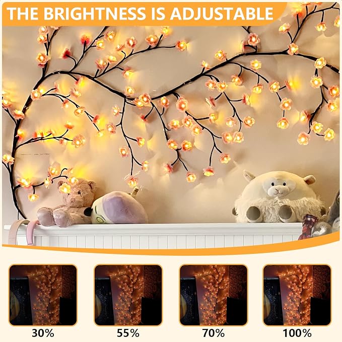 6FT 96LED Pink Cherry Blossom Tree Branch Lights - Image 2