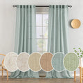 MIULEE Sea Green Linen Curtains 52x108 Inch Long by MIULEE