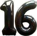 Jonhamwelbor 40 Inch Laser Black 16 Balloon Numbers Foil Mylar Giant Balloon by Jonhamwelbor