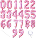 20 Pieces 2 Sets of 16 Inch Pink Number 0-9 Balloons – Foil Mylar Balloons by Tedercle