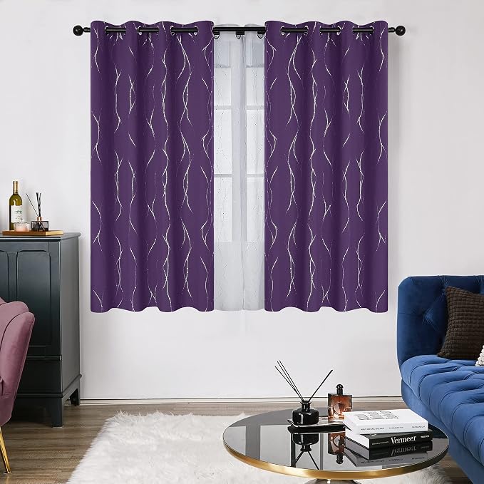 Deconovo Living Room Curtains 63 Inches Long, Thermal Insulated, Room Darkening - Image 2