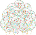 25 Pcs Rainbow Confetti Balloons, 12 Inch Thickened Clear Latex Balloon by VHUWE