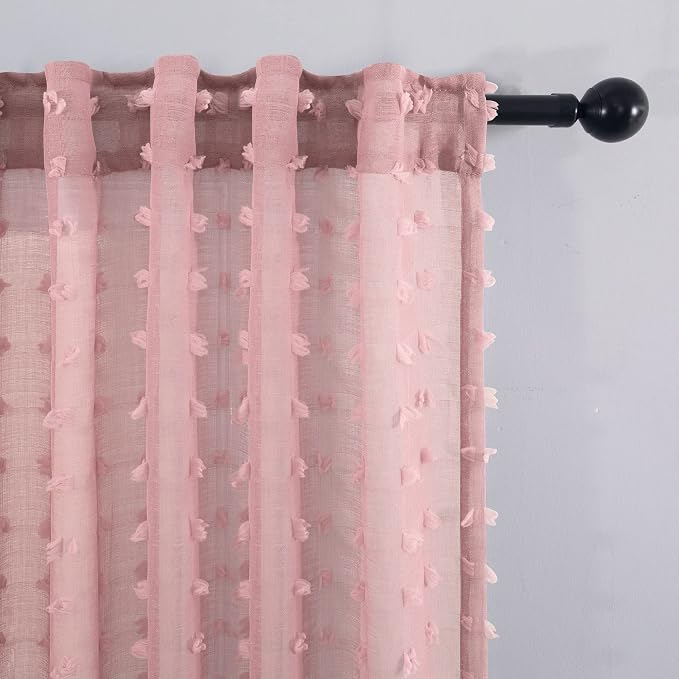 KOUFALL Blush Pink Nursery Curtains Girl Room, Vintage Pale Mauve Rose Dusty - Image 7