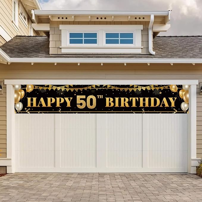 Large Happy 50th Birthday Decoration Banner, 50th Birthday Party Decorations - Image 6