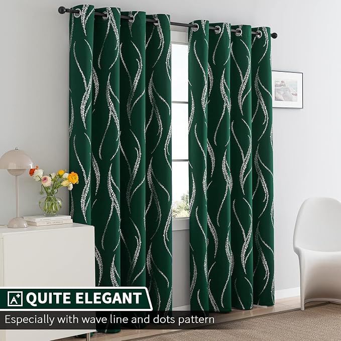 Yakamok Emerald Green Blackout Curtains - Image 2