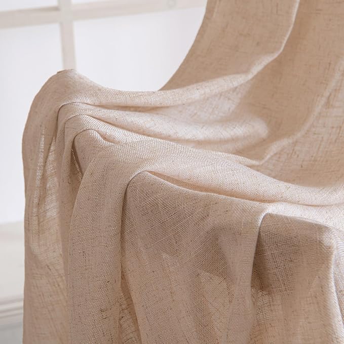 MIULEE Natural Beige Linen Curtains 52x84 Inch - Image 6