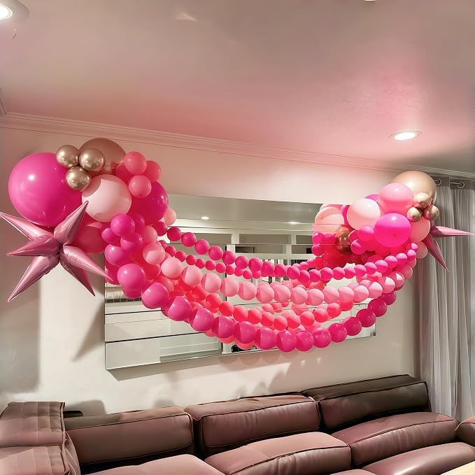 Hot Pink Linking Balloons, Fuschia Tails Balloon - Image 7