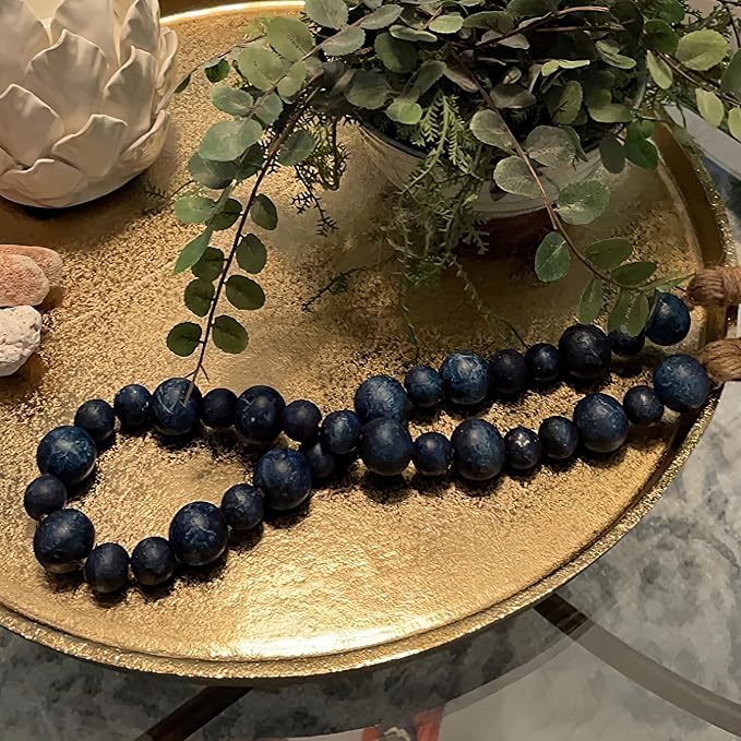 Handcrafted Farmhouse Wooden Decorative Beads Garland, Table Tray Boho Wood - Image 5