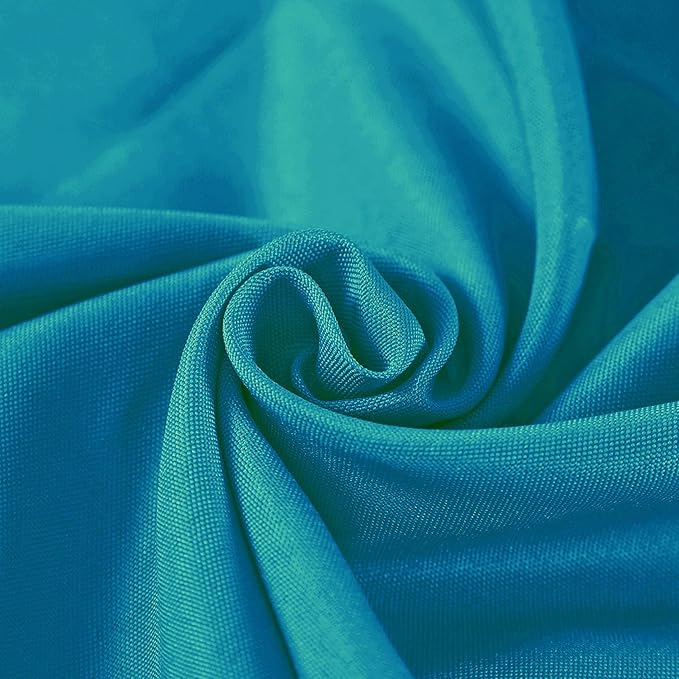 132 inch Round Tablecloth Washable Polyester Table Cloth Decorative Table Cover for Wedding Party Dining Banquet（132 inch, Caribbean Blue）