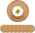 Round Placemats Set of 8 Natural Woven Rattan Placemats, Braided Boho Farmhouse by CYSISTERS