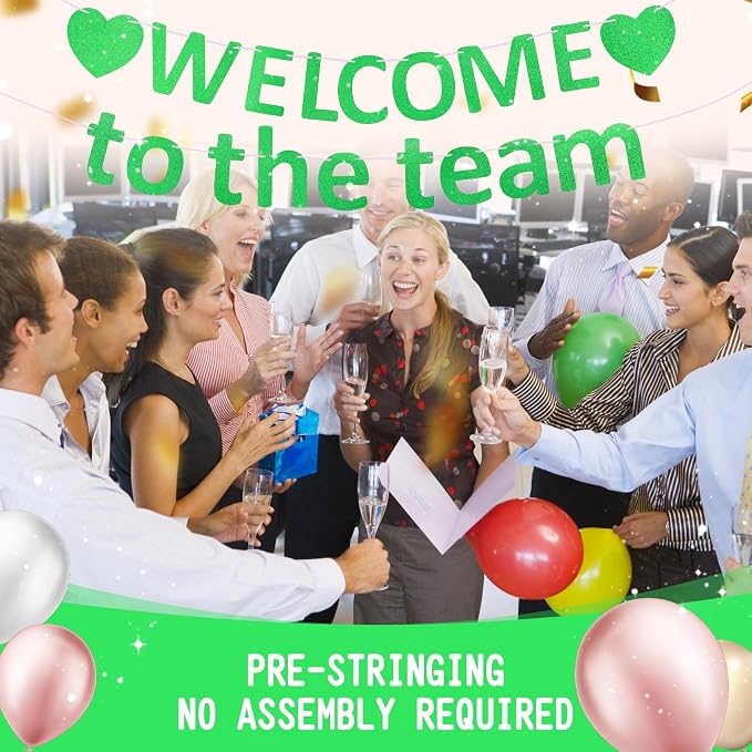 Pre-Strung Glitter Welcome to the Team Banner Welcome Banner Welcome Decorations - Image 6