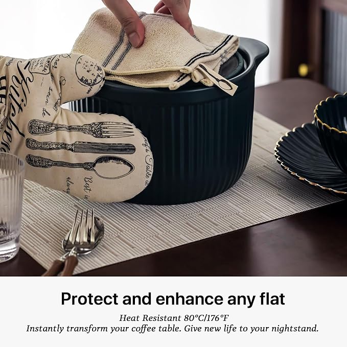 LEXMORE Placemats Set of 12 Vinyl/Plastic Woven Place Mats - Image 5