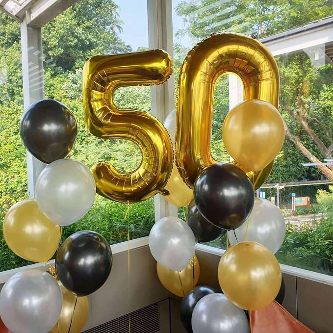Gold 45 Number Balloons, 40 Inch Giant Number 45 Balloons Foil Mylar Helium - Image 6