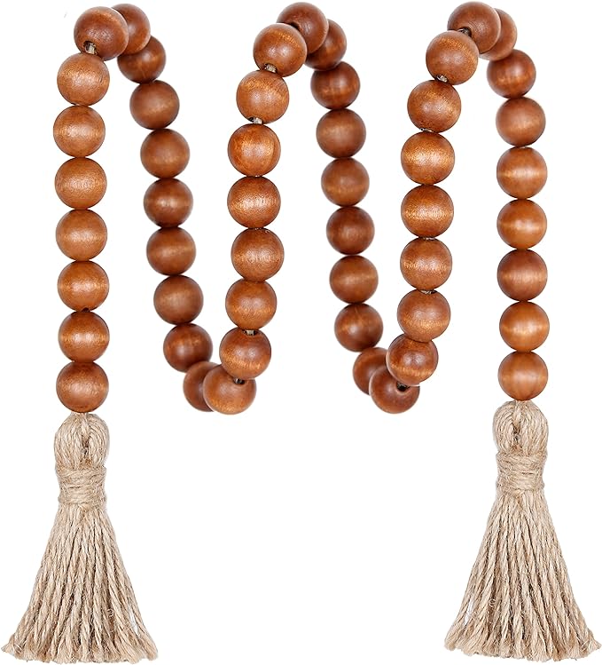 Meplait 39in Wood Bead Garland, Farmhouse Beads by Meplait