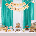 ShinyBeauty Sequin Backdrop 4x10ft Teal Sequin Curtains 2 Panels Wedding Drapes Glitter Backdrop Curtains for Parties Photography Background (4FTx10FTx2PC, Teal)