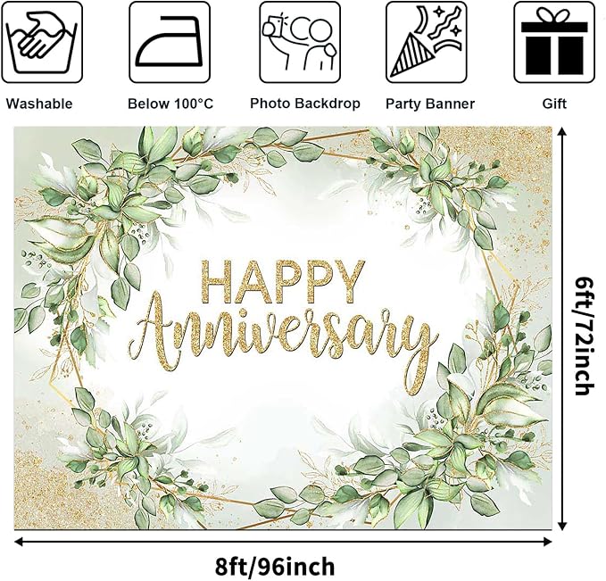 Cotton Sage Green Leaves Backdrop, Original Design - Image 2