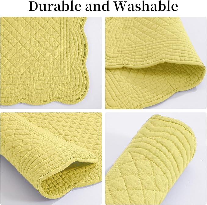 HOMBYS Quilted Placemats Set of 6 Washable-13x18 inches Rectangular Placemats - Image 7