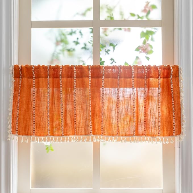 Sutuo Home Boho Kitchen Curtains Valance by SutuoHome